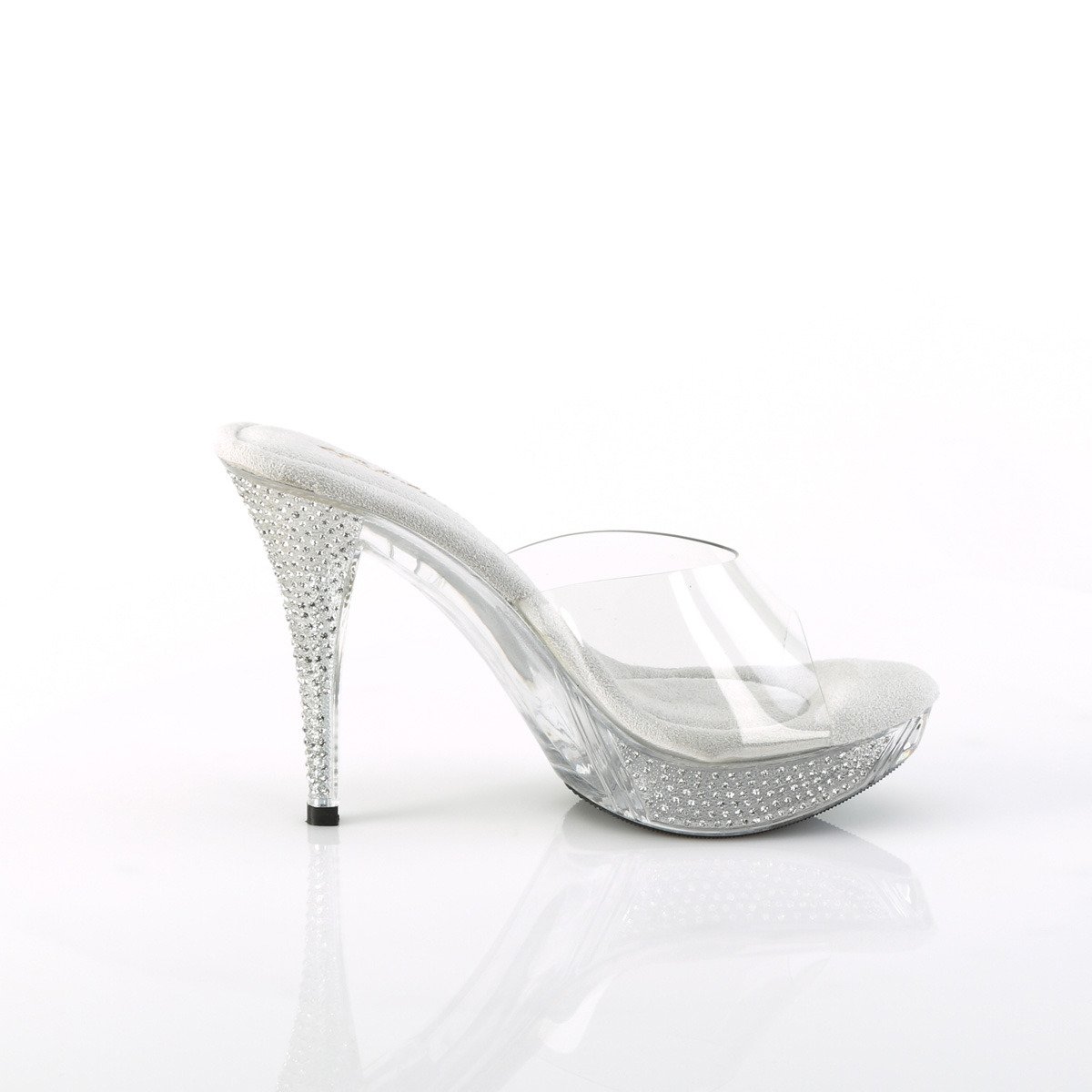 Fabulicious Elegant-401 C/M - Clear Heeled Slides