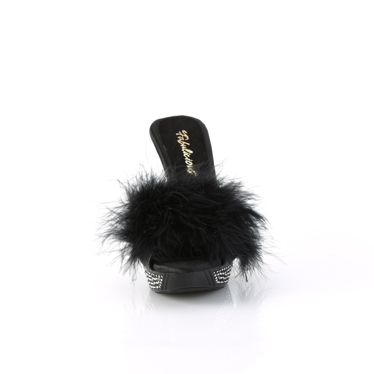 Fabulicious Elegant-401F BPU/M - Black Heeled Slides