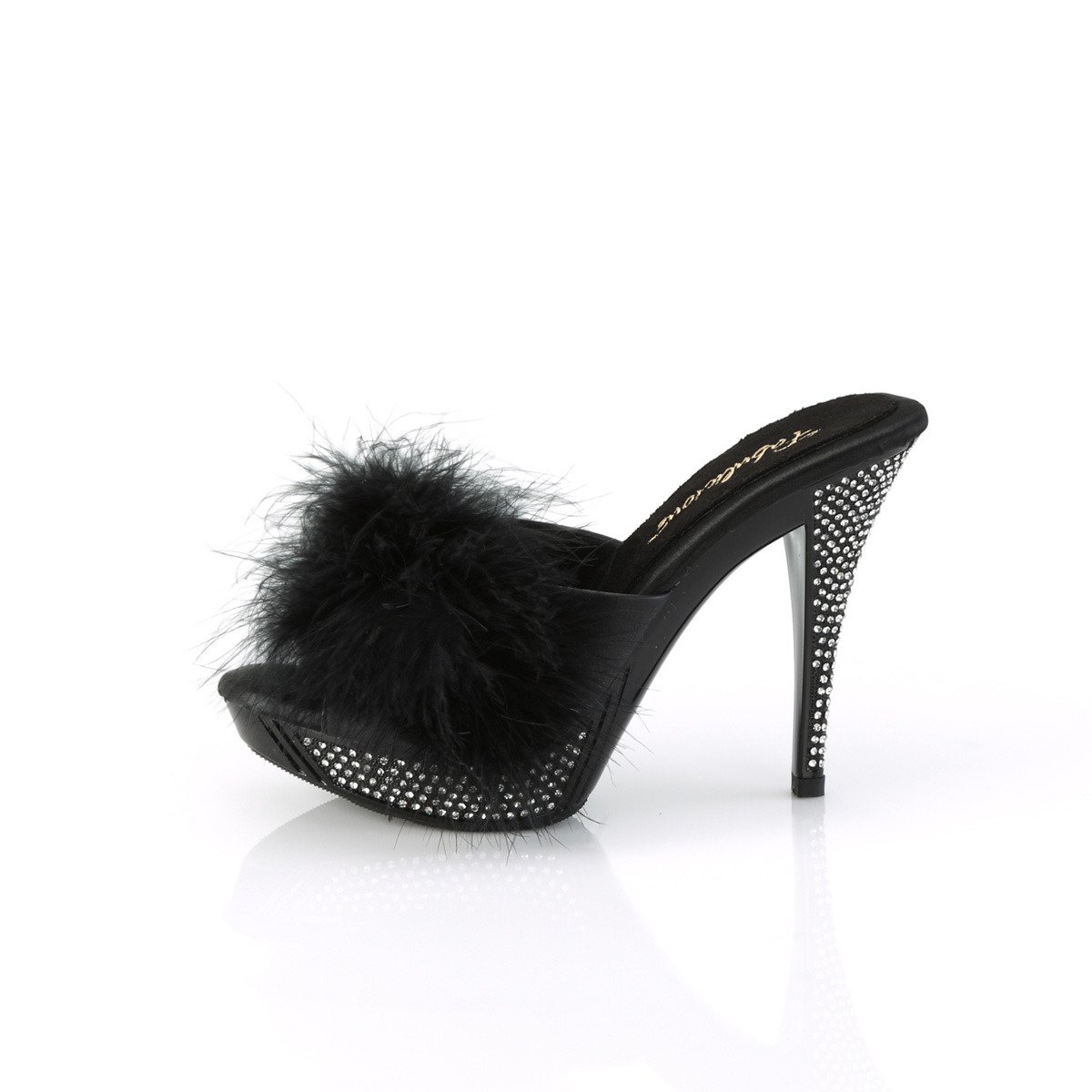 Fabulicious Elegant-401F BPU/M - Black Heeled Slides