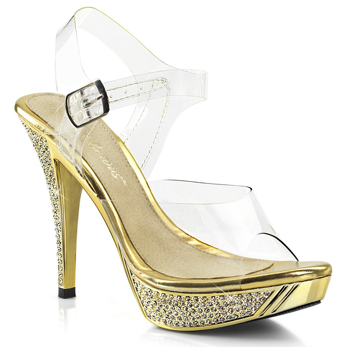 Fabulicious Elegant-408 C/GCH - Clear Heeled Sandals
