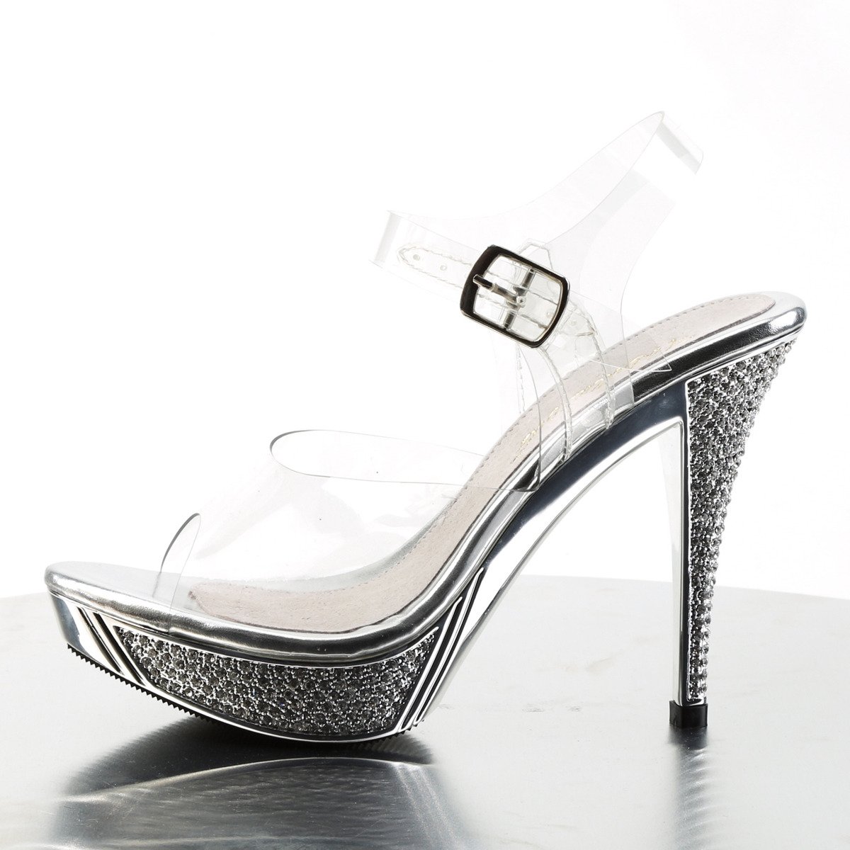 Fabulicious Elegant-408 C/SCH - Clear Heeled Sandals