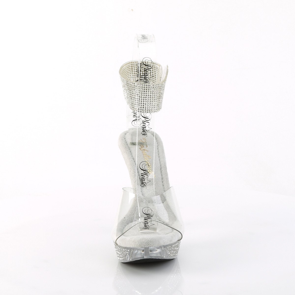 Fabulicious Elegant-442 C/M - Clear Ankle Strap Heels