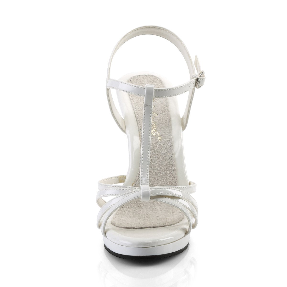 Fabulicious Flair-420 W/M - Shiny White High-Heel Single Sole Sandals