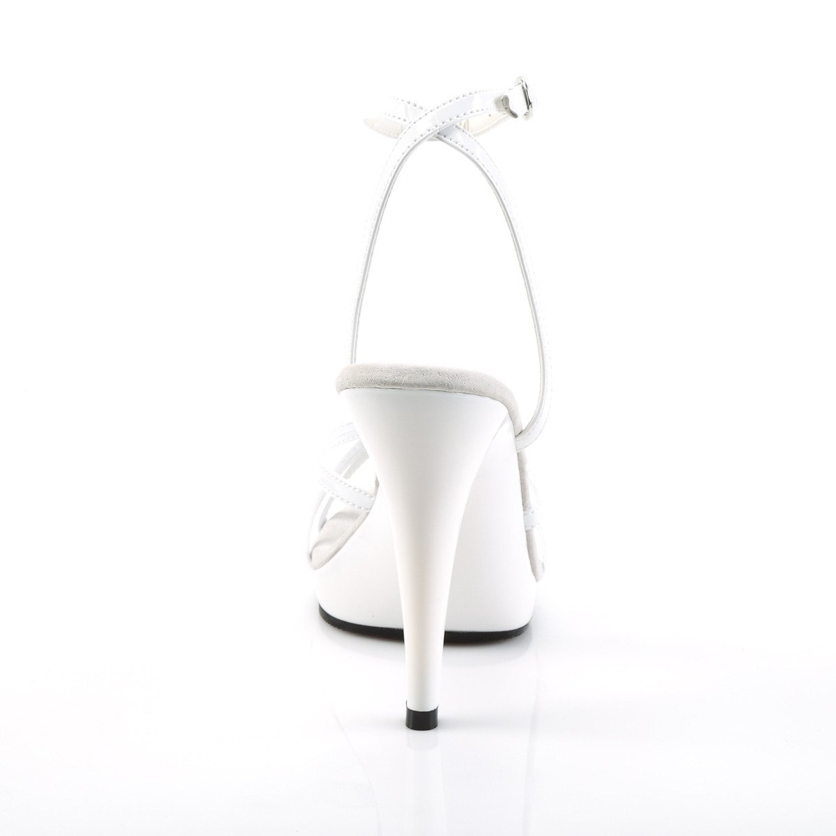 Fabulicious Flair-436 W/M - Shiny White High-Heel Single Sole Sandals