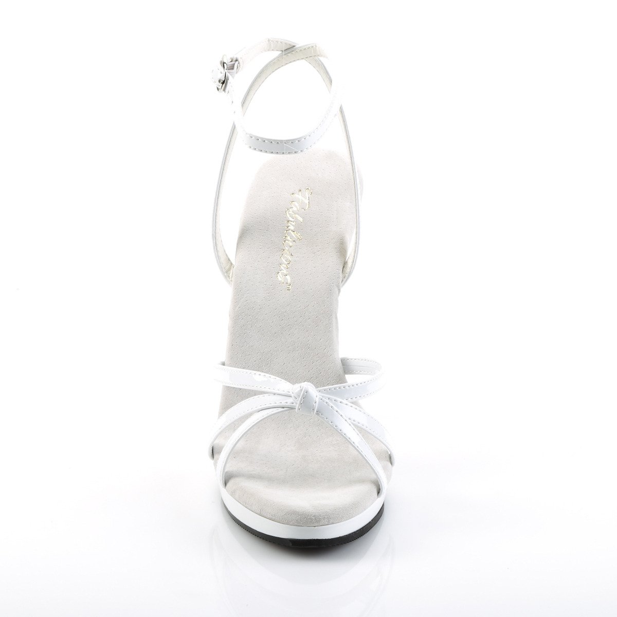 Fabulicious Flair-436 W/M - Shiny White High-Heel Single Sole Sandals