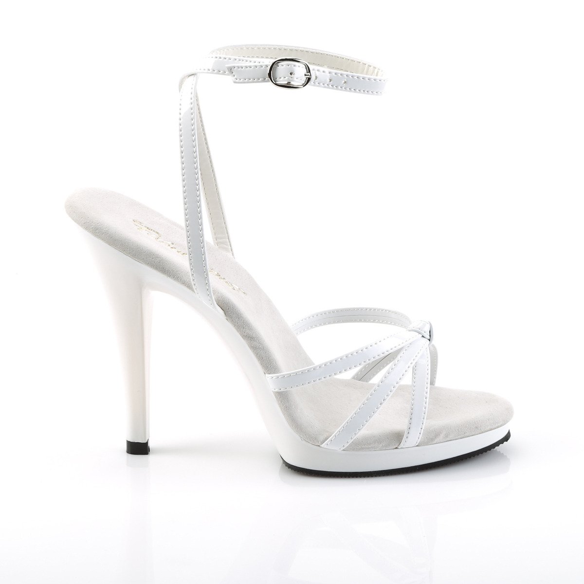 Fabulicious Flair-436 W/M - Shiny White High-Heel Single Sole Sandals