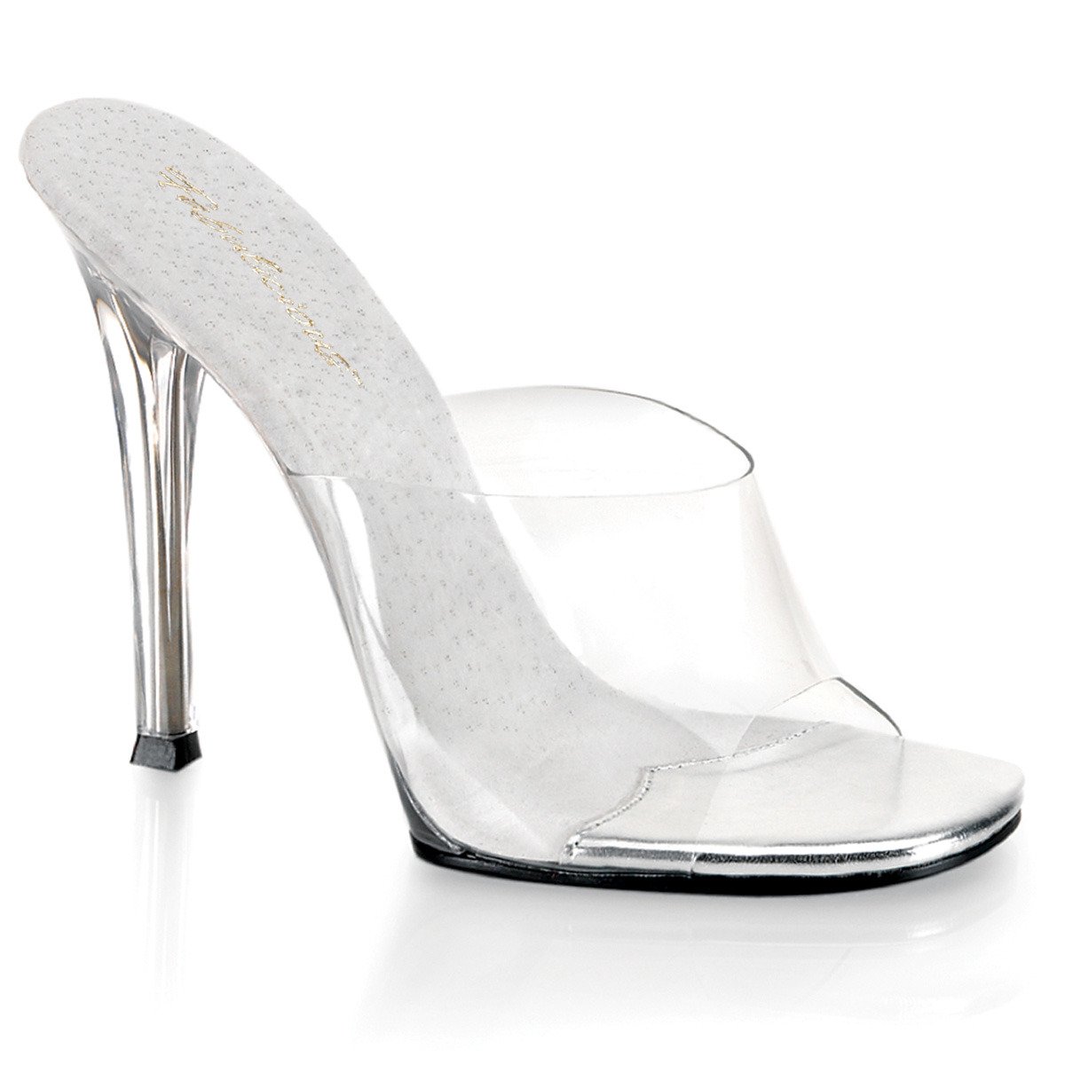 Fabulicious Gala-01 C/M - Clear High-Heel Single Sole Slides