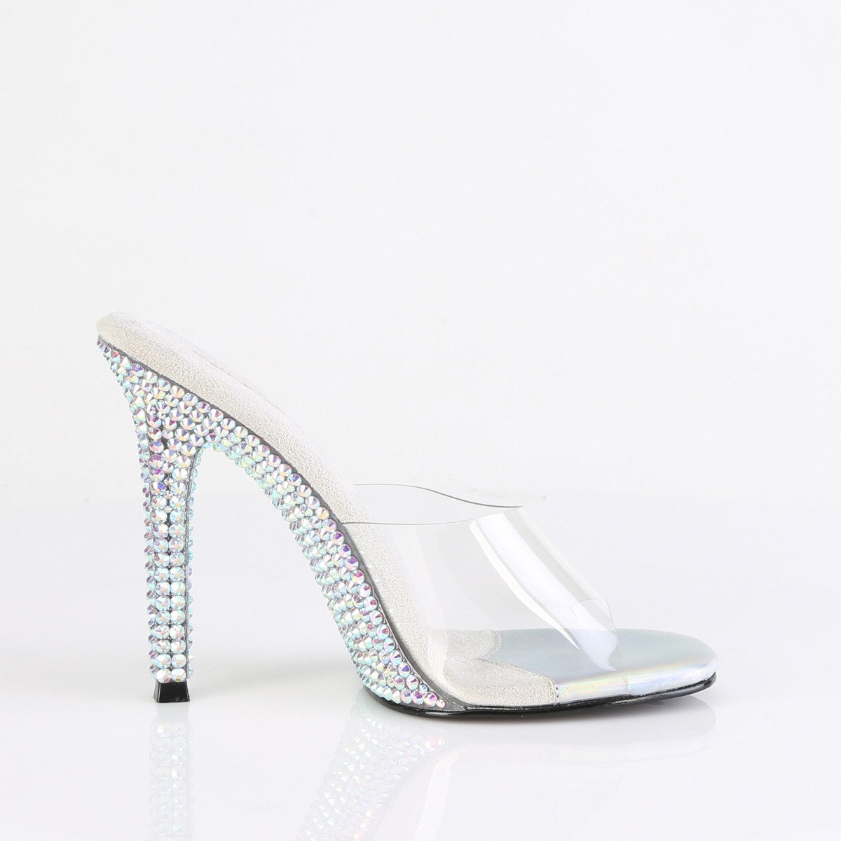 Fabulicious Gala-01DML C/SRS - Clear High-Heel Single Sole Slides