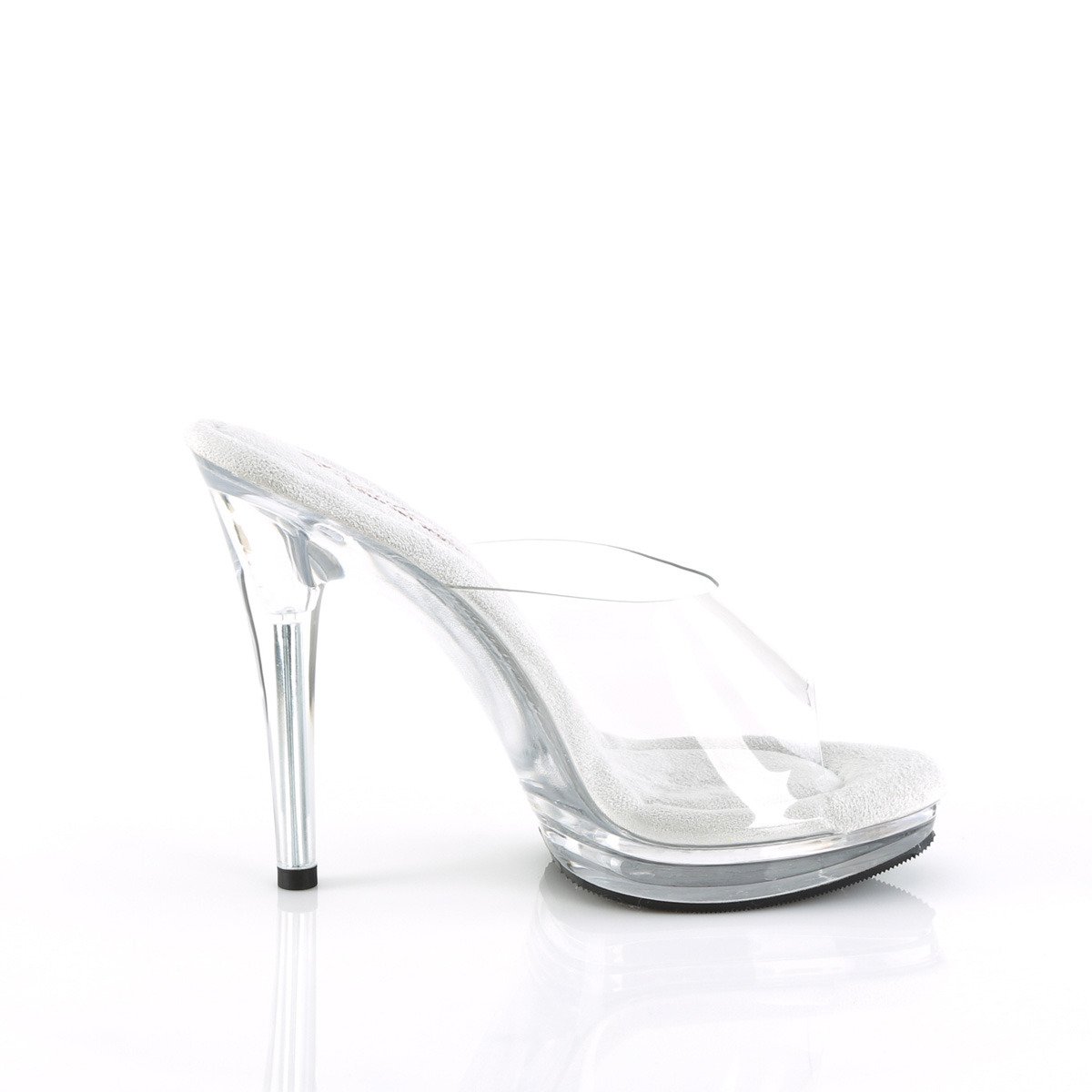 Fabulicious Glory-501 C/M - Clear High-Heel Single Sole Slides
