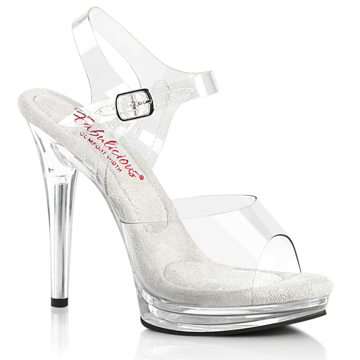 Fabulicious Glory-508 C/M - Clear High-Heel Single Sole Sandals