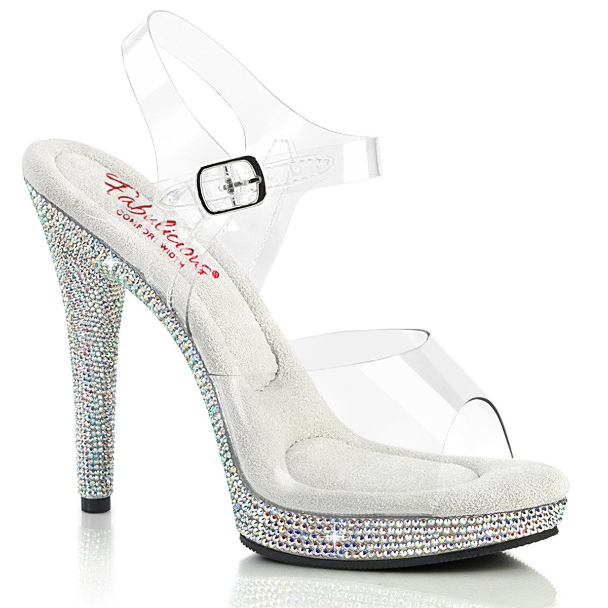 Fabulicious Glory-508DM C/SMCRS - Clear High-Heel Single Sole Sandals