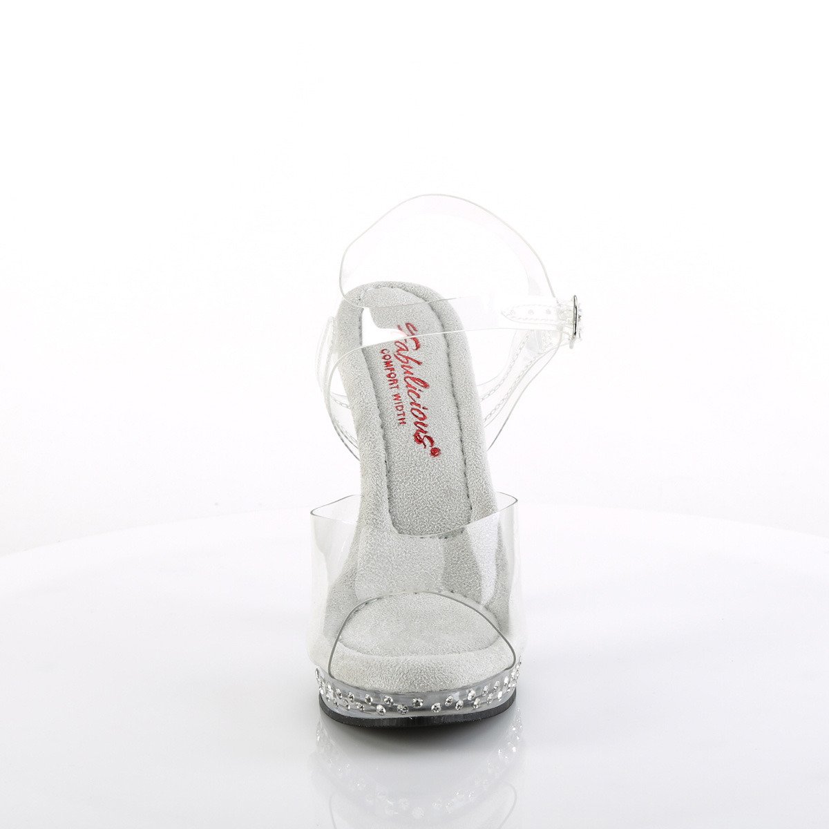 Fabulicious Glory-508SDT C/M - Clear High-Heel Single Sole Sandals