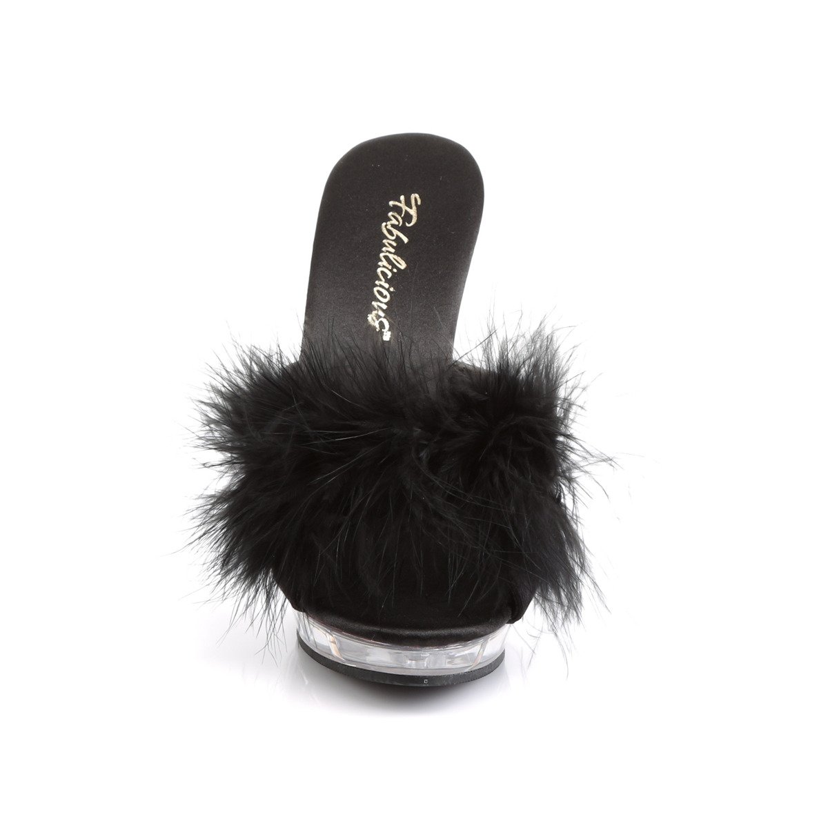 Fabulicious Lip-101-8 B/C - Black High-Heel Single Sole Slides