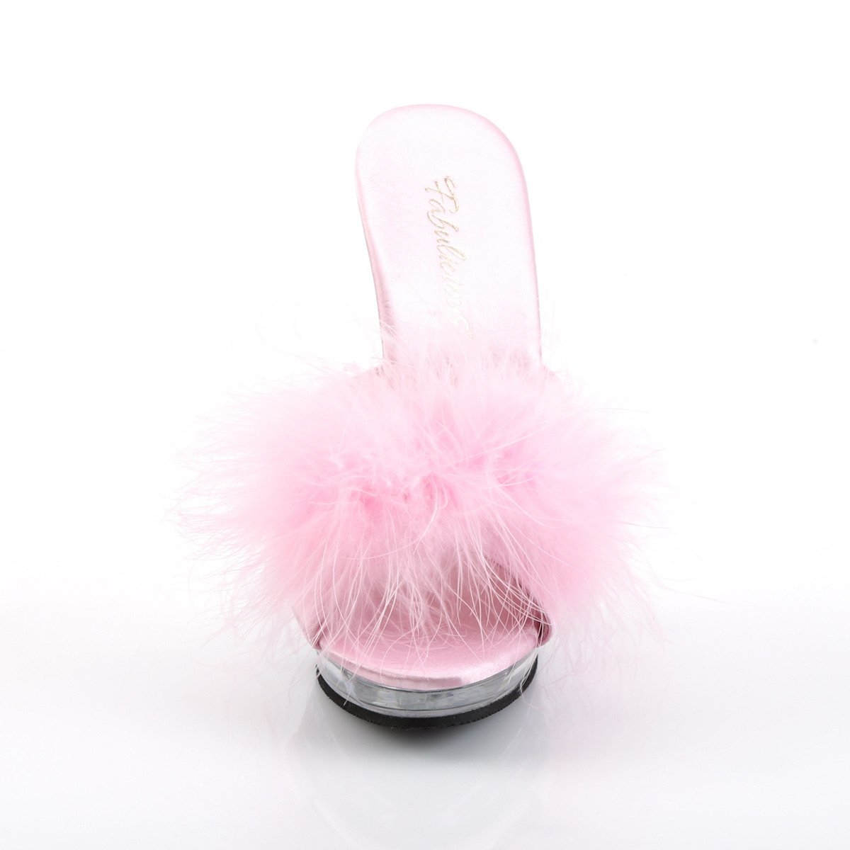 Fabulicious Lip-101-8 BP/C - Pink High-Heel Single Sole Slides
