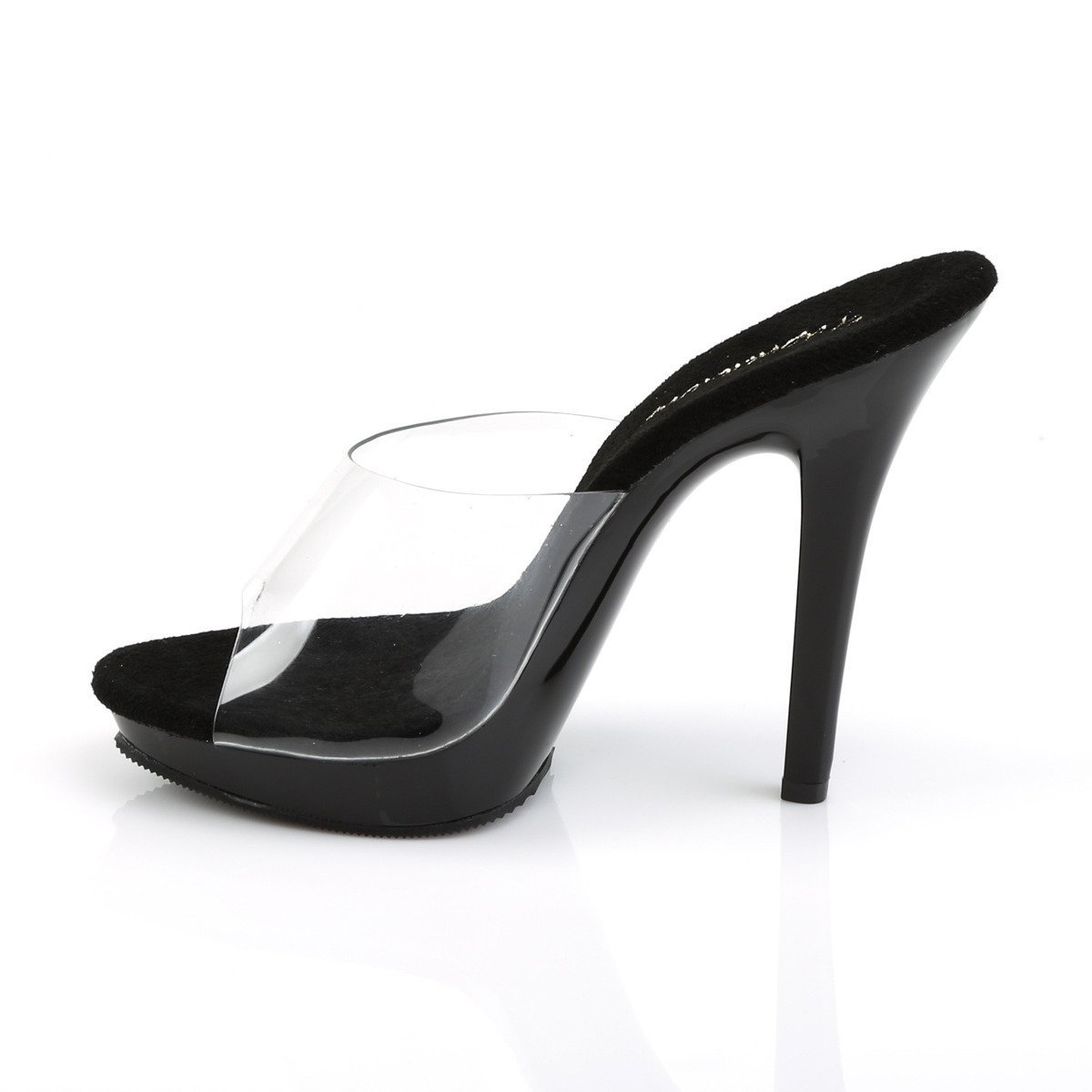 Fabulicious Lip-101 C/B - Clear High-Heel Single Sole Slides