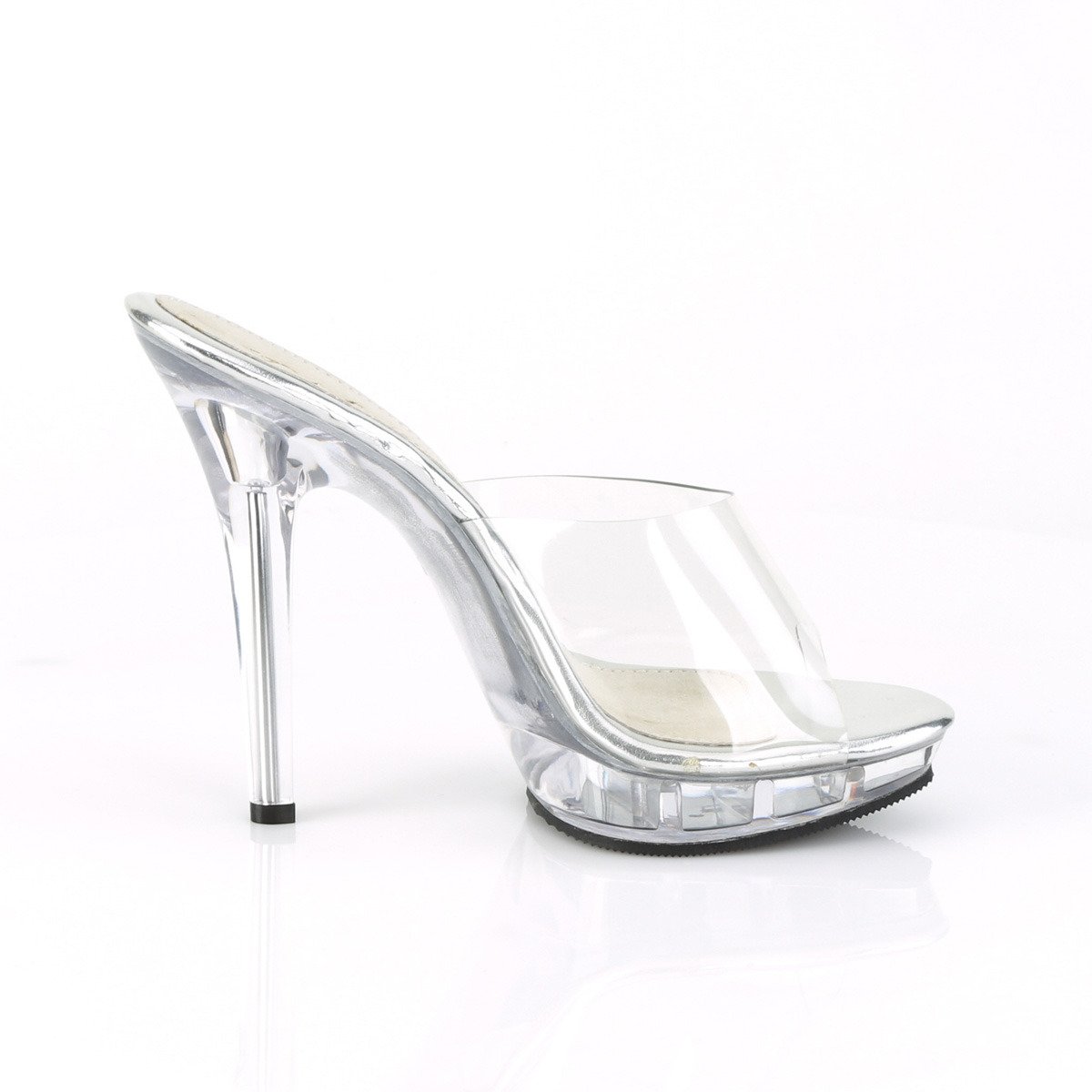 Fabulicious Lip-101 C/M - Clear High-Heel Single Sole Slides