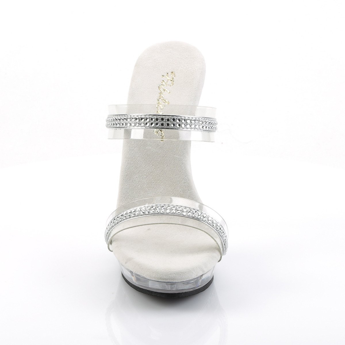 Fabulicious Lip-102-2 C/RS - Clear High-Heel Single Sole Slides