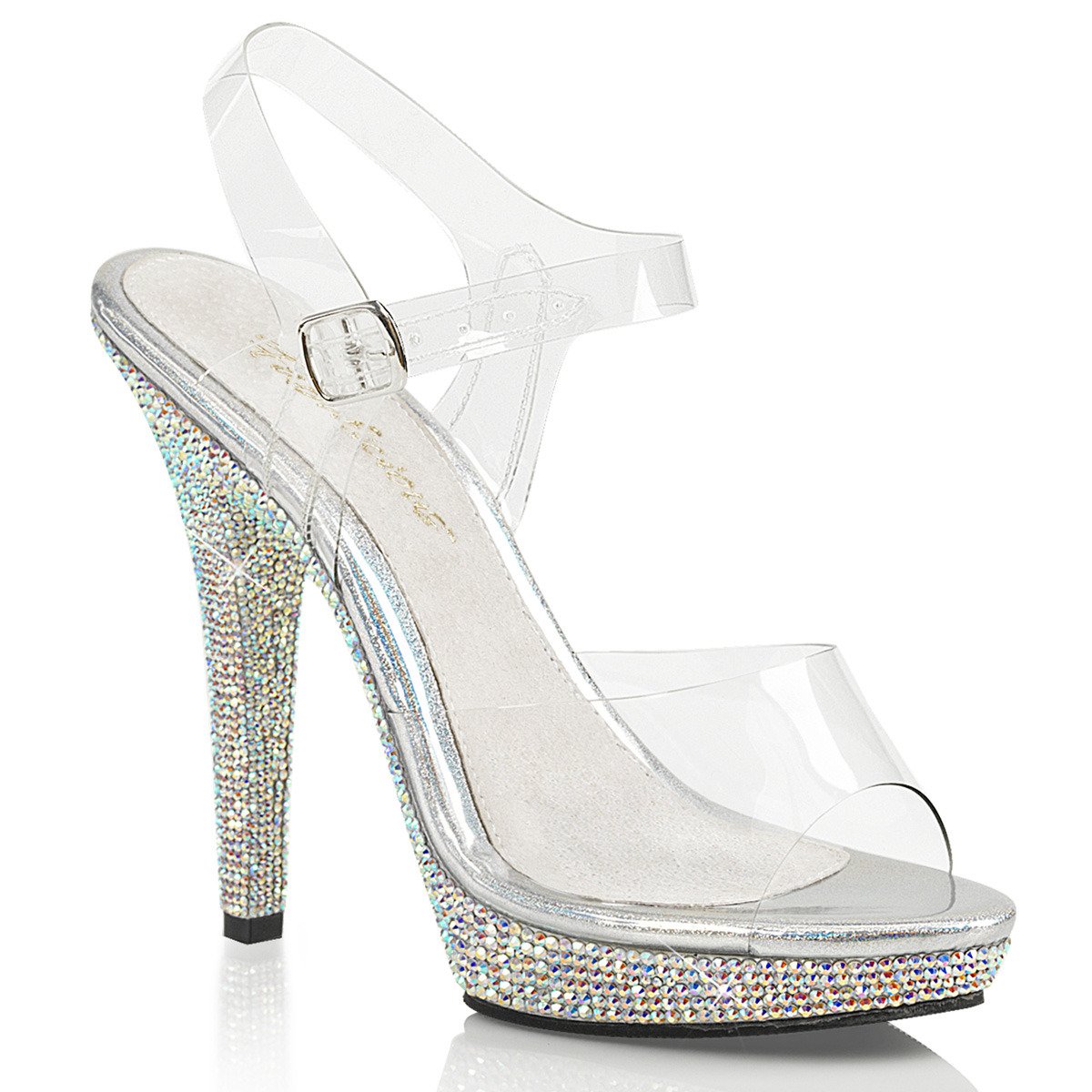 Fabulicious Lip-108DM C/SMCRS - Clear High-Heel Single Sole Sandals
