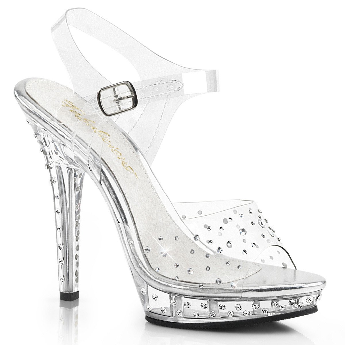 Fabulicious Lip-108RS C/M - Clear High-Heel Single Sole Sandals