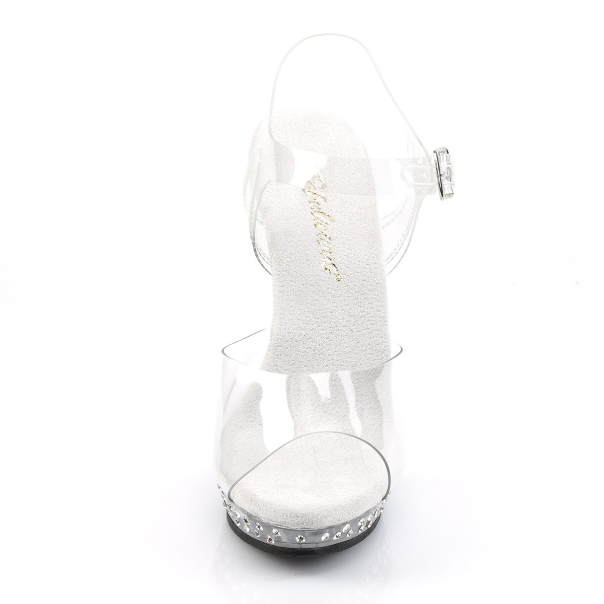 Fabulicious Lip-108SDT C/M - Clear High-Heel Single Sole Sandals
