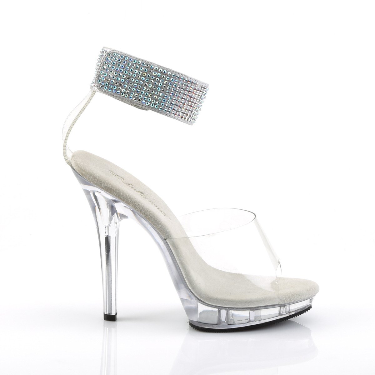 Fabulicious Lip-142 C/M - Clear High-Heel Single Sole Sandals