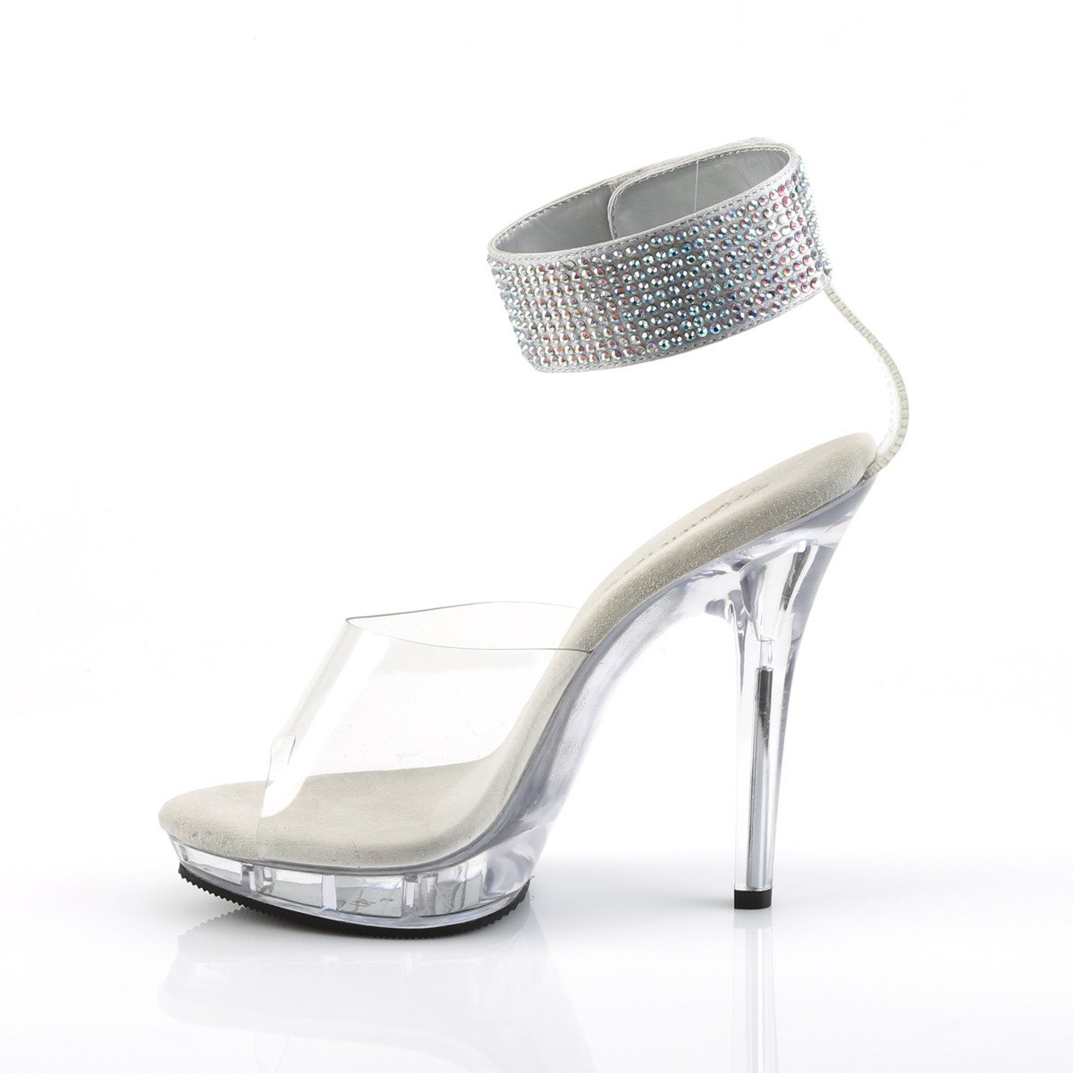 Fabulicious Lip-142 C/M - Clear High-Heel Single Sole Sandals