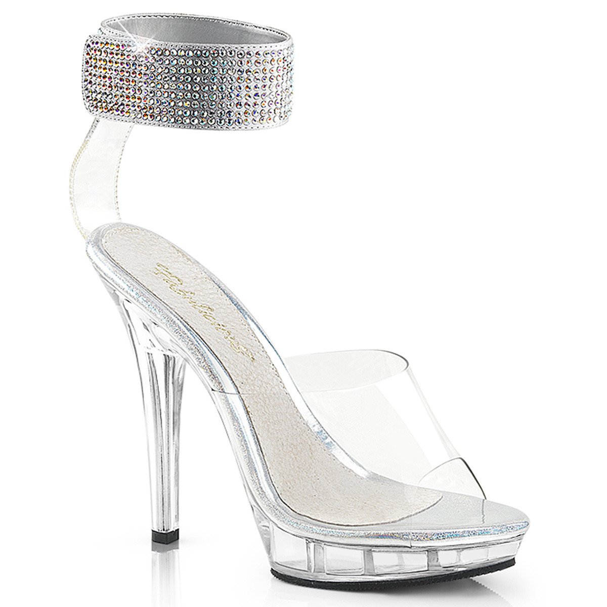 Fabulicious Lip-142 C/M - Clear High-Heel Single Sole Sandals