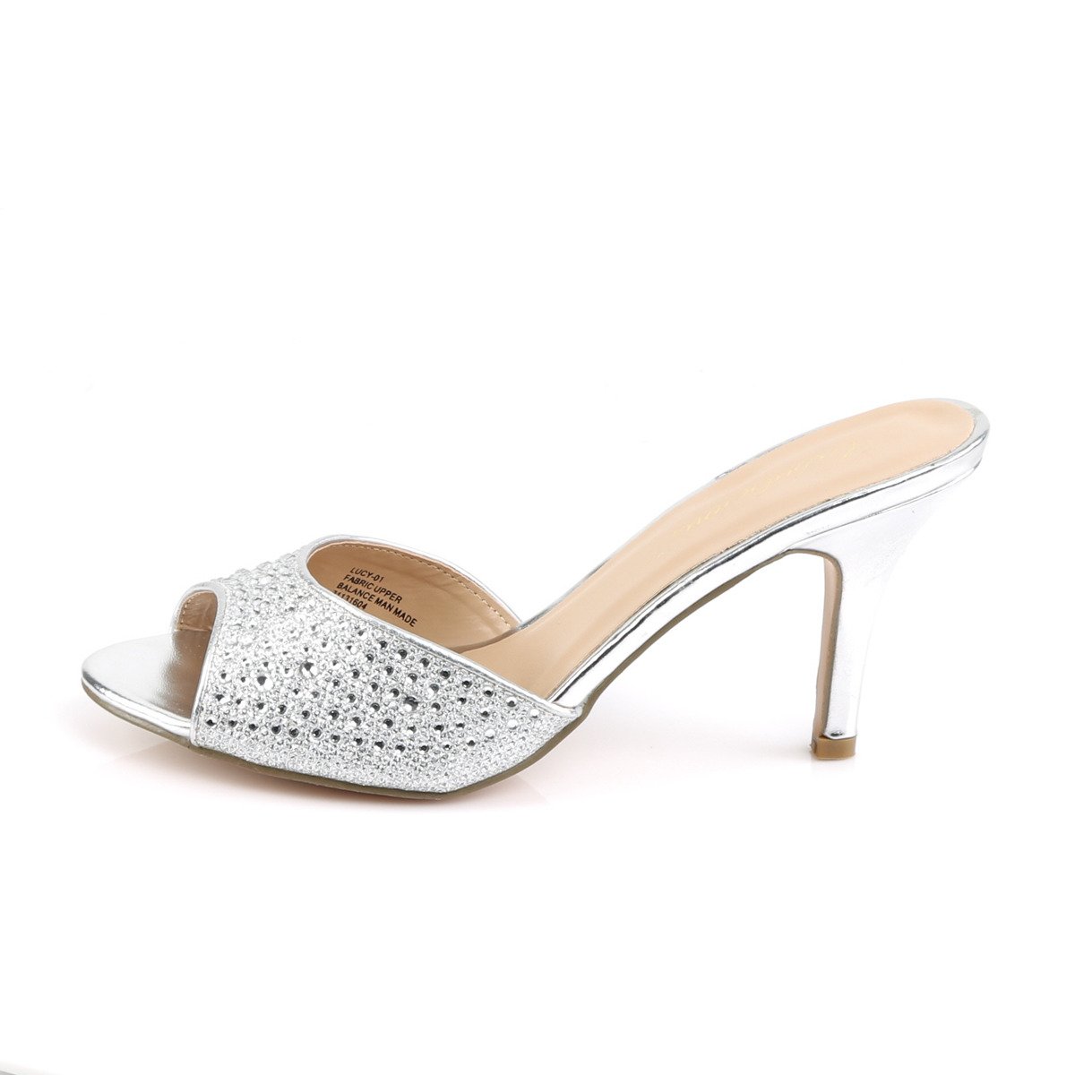 Fabulicious Lucy-01 SGFA - Silver Heeled Single Sole Slides
