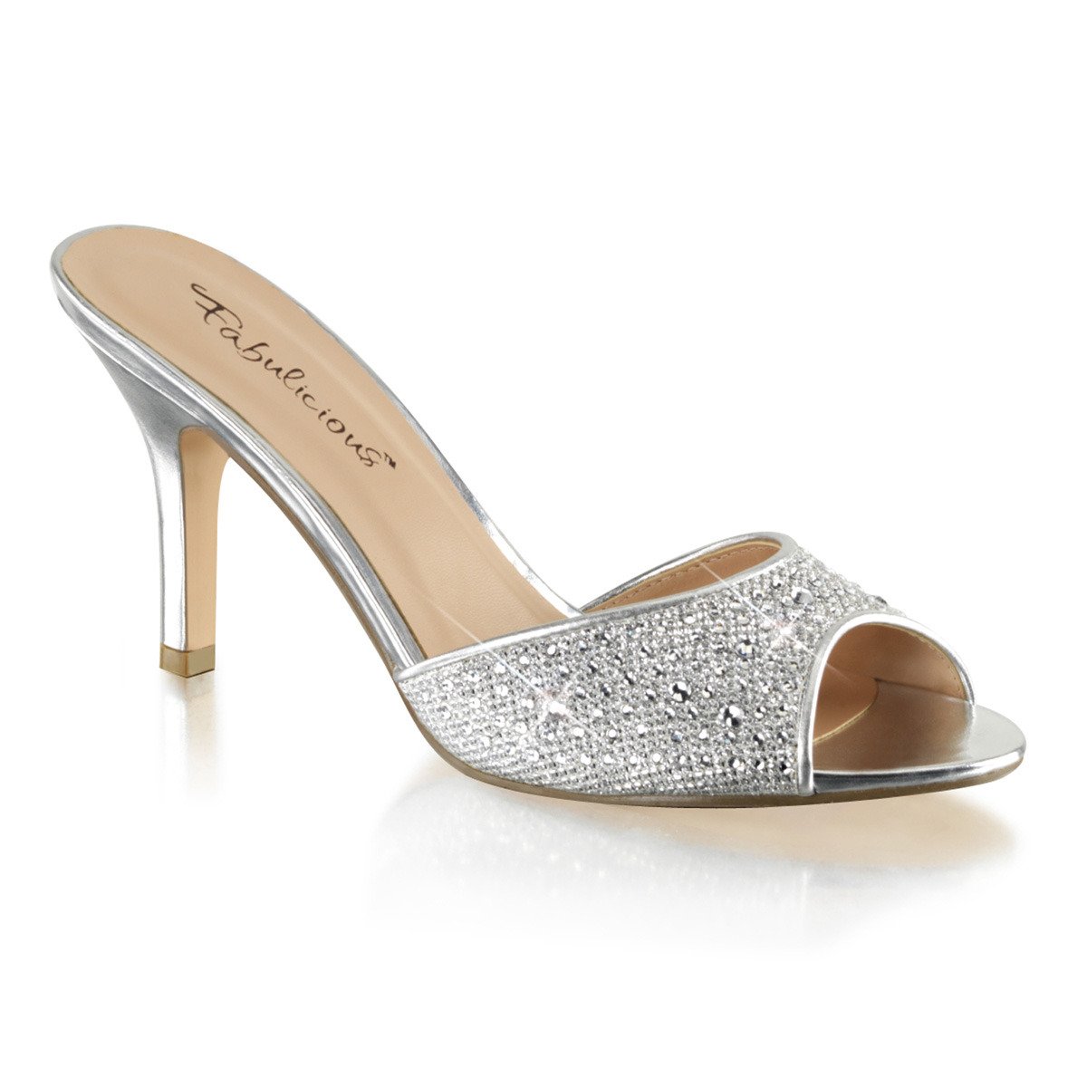 Fabulicious Lucy-01 SGFA - Silver Heeled Single Sole Slides