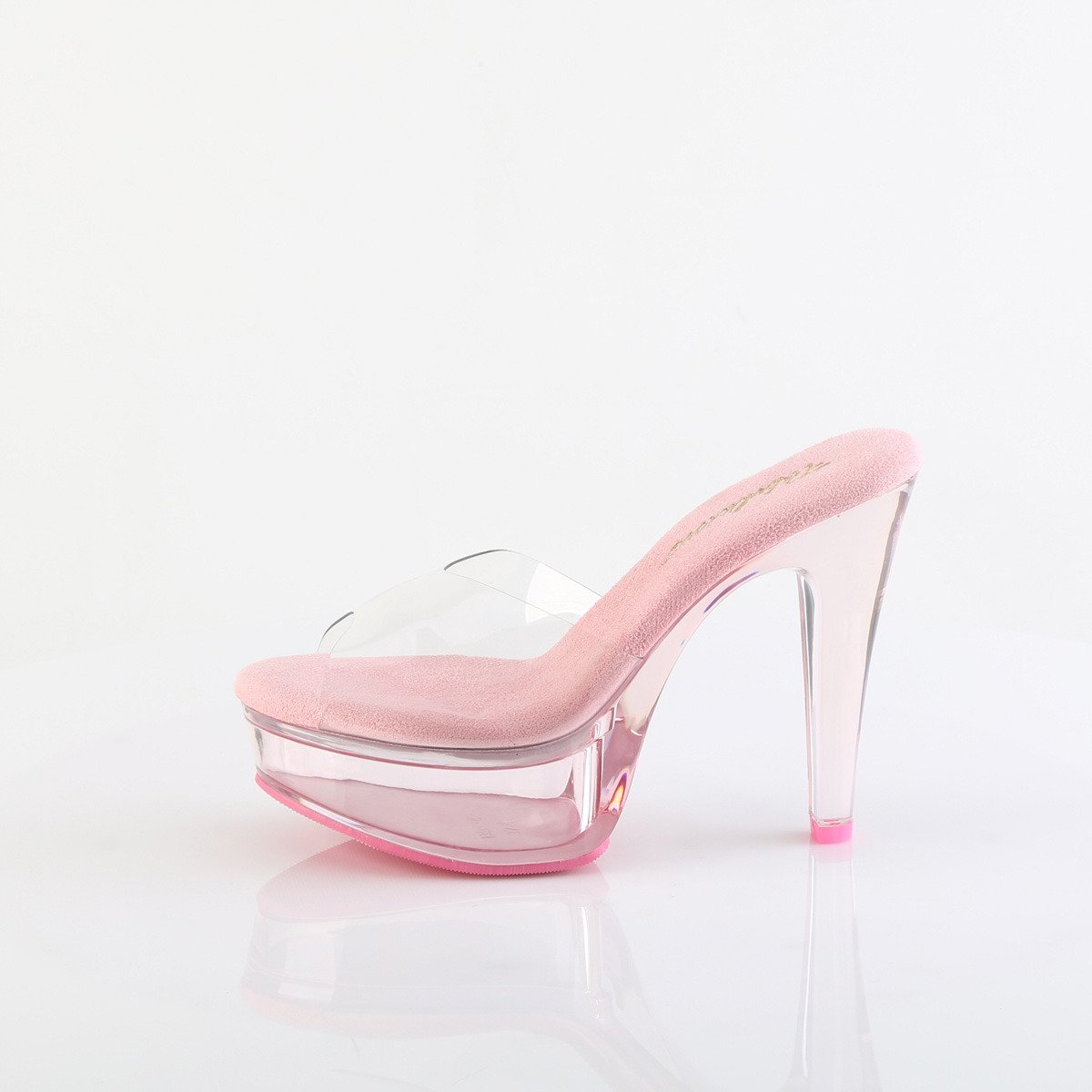 Fabulicious Martini-501 C-BP/BPT - Pink Platform High-Heel Slides