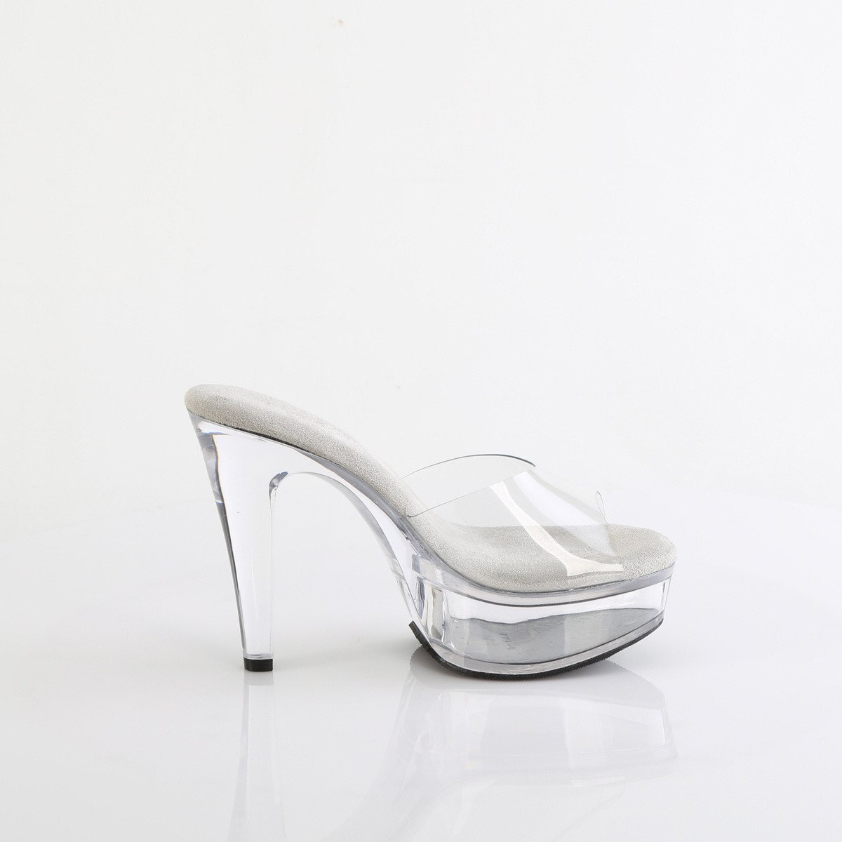 Fabulicious Martini-501 C/M - Clear Platform High-Heel Slides