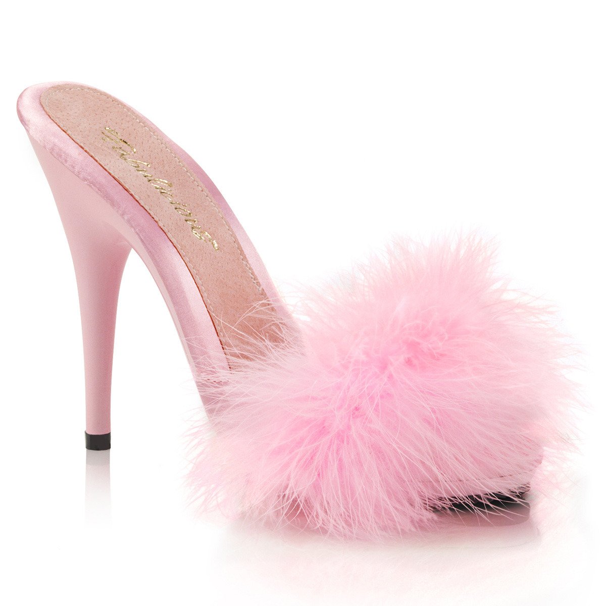 Fabulicious Poise-501F BPSA/M - Pink High-Heel Single Sole Slides