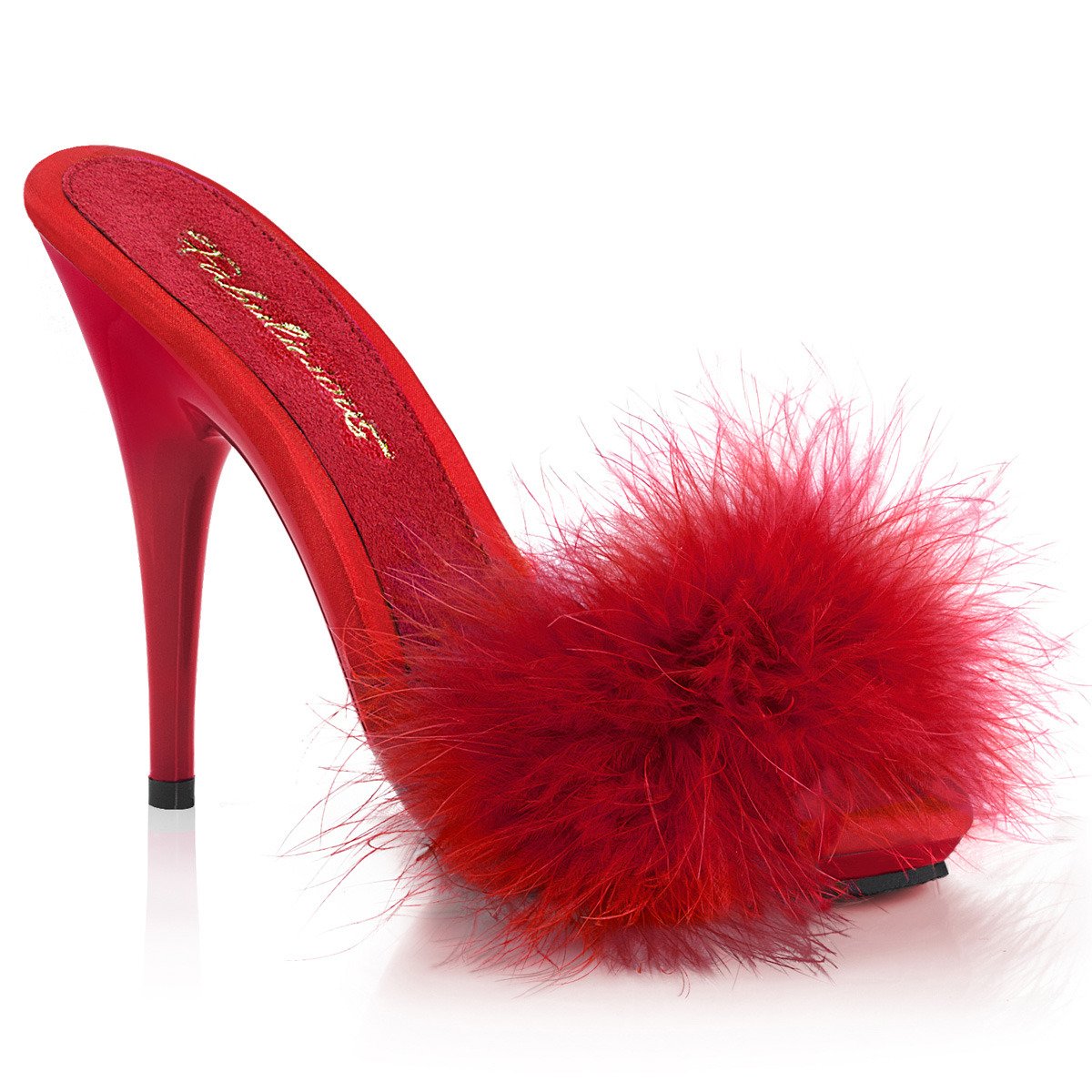 Fabulicious Poise-501F RSA/M - Red High-Heel Single Sole Slides