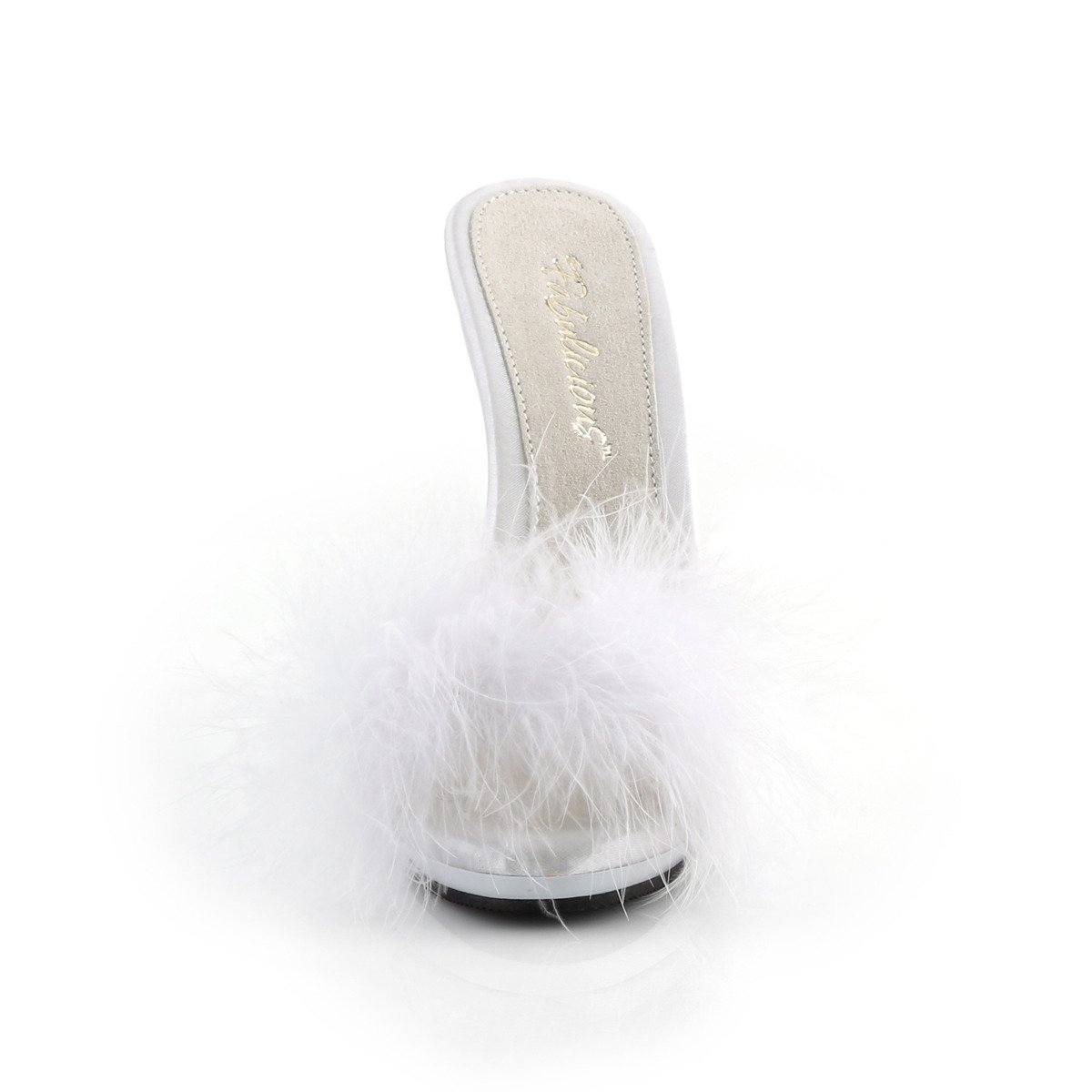 Fabulicious Poise-501F WSA/M - White High-Heel Single Sole Slides