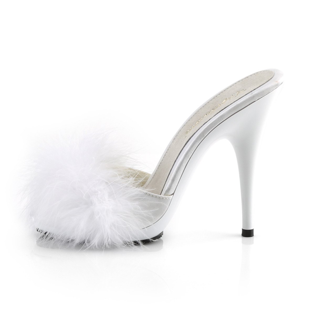 Fabulicious Poise-501F WSA/M - White High-Heel Single Sole Slides