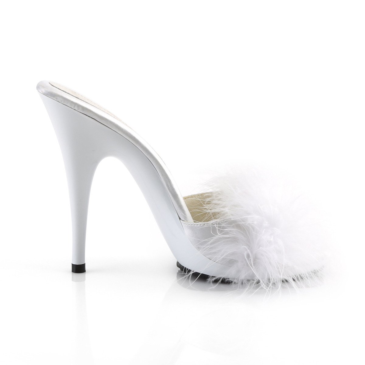 Fabulicious Poise-501F WSA/M - White High-Heel Single Sole Slides