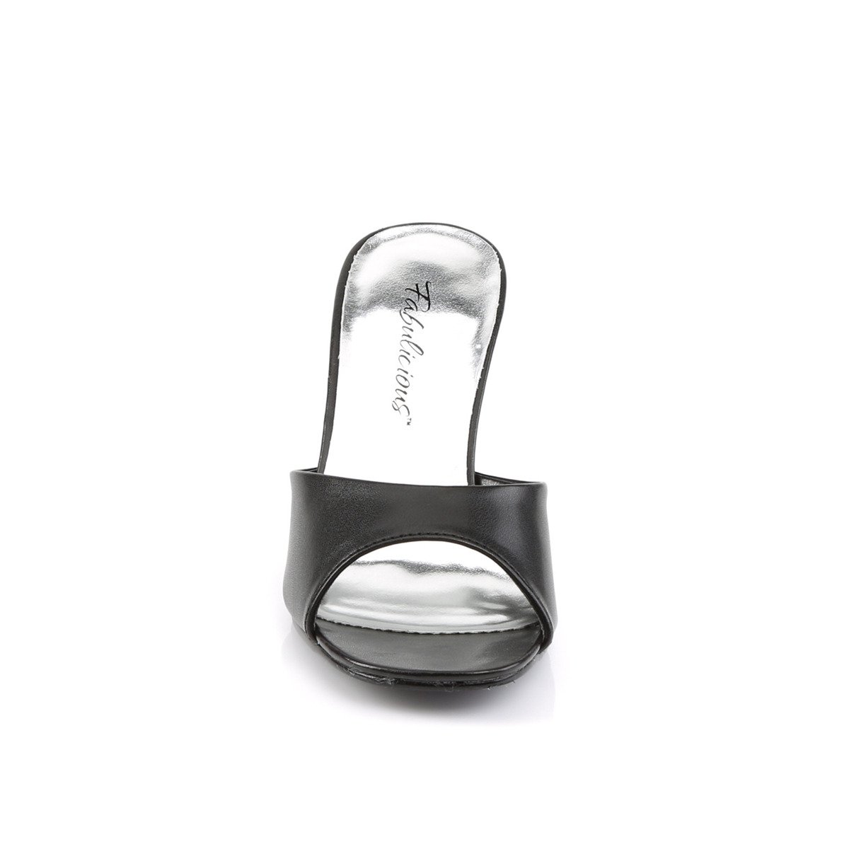 Fabulicious Romance-301-2 B/PU - Black Chunky-Heel Single Sole Slides