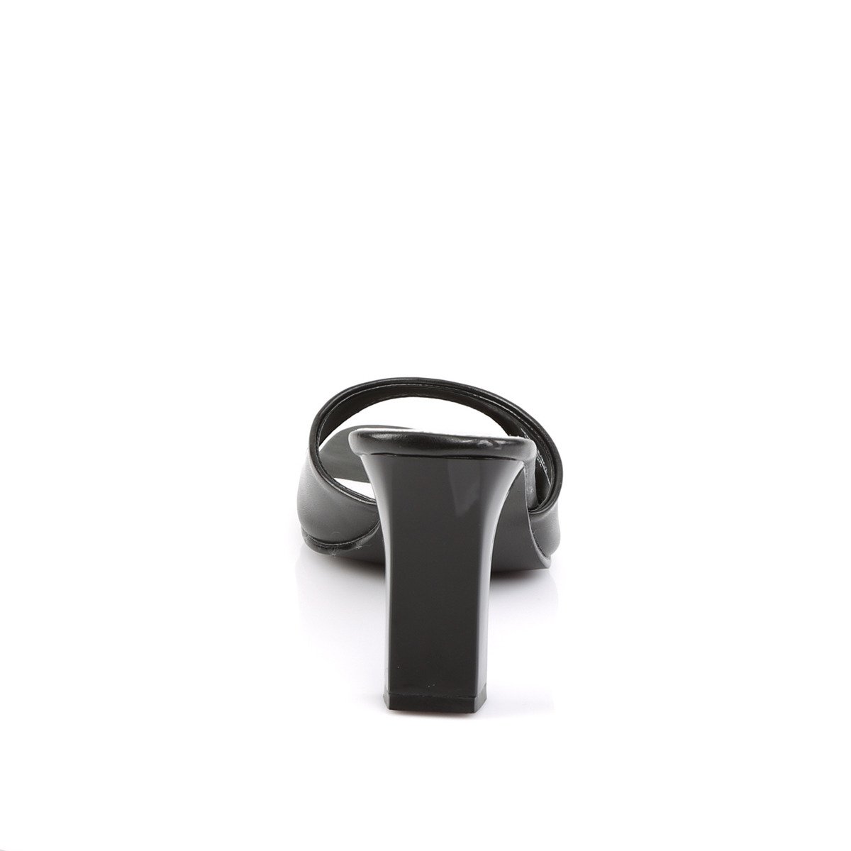 Fabulicious Romance-301-2 B/PU - Black Chunky-Heel Single Sole Slides