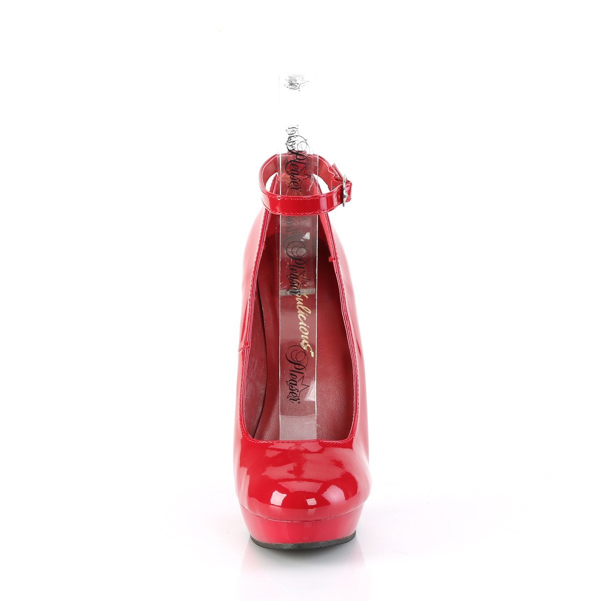 Fabulicious Sultry-686 R/M - Shiny Red High-Heel Pumps With Straps