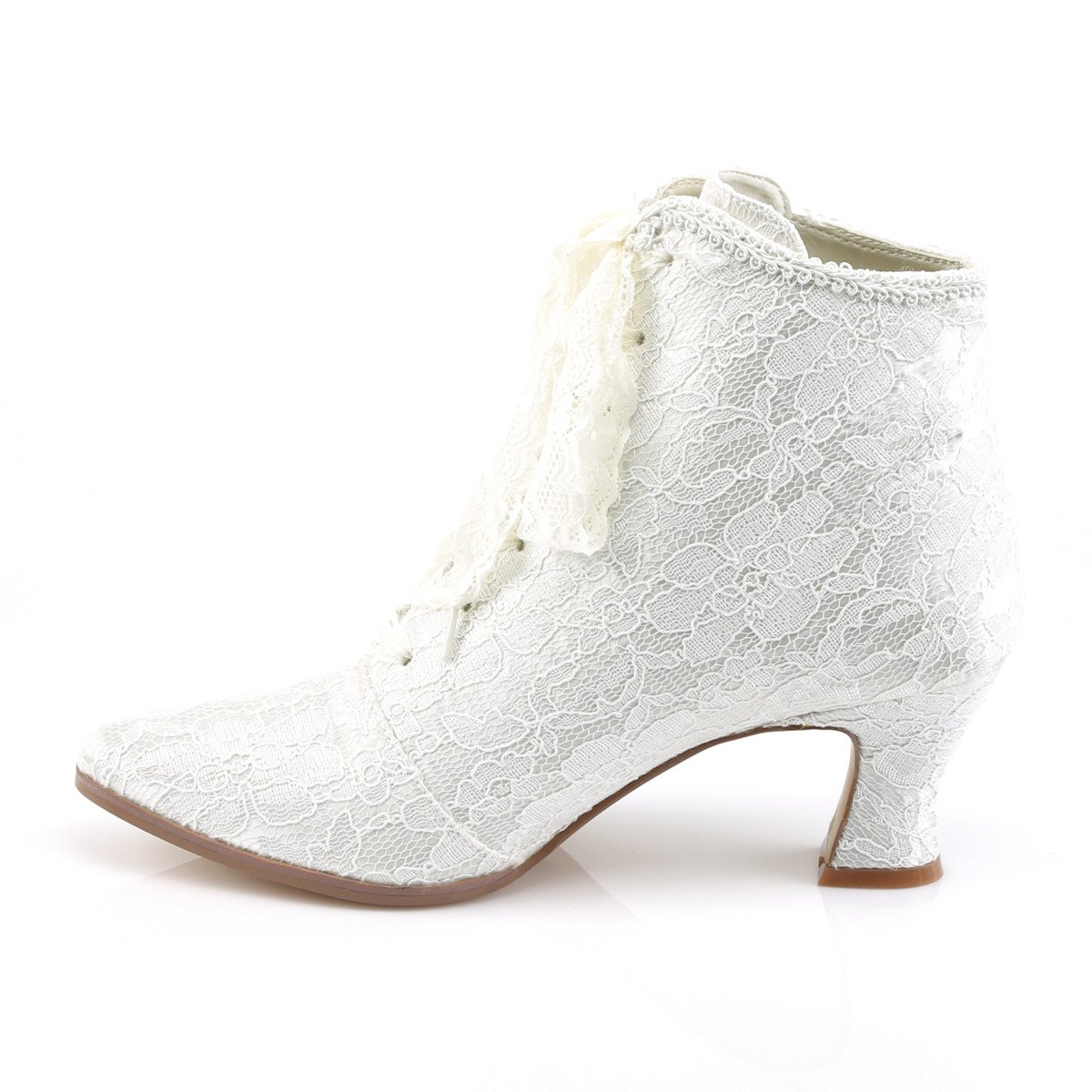 Fabulicious Victorian-30 IVSA - White Chunky-Heel Victorian Shoes