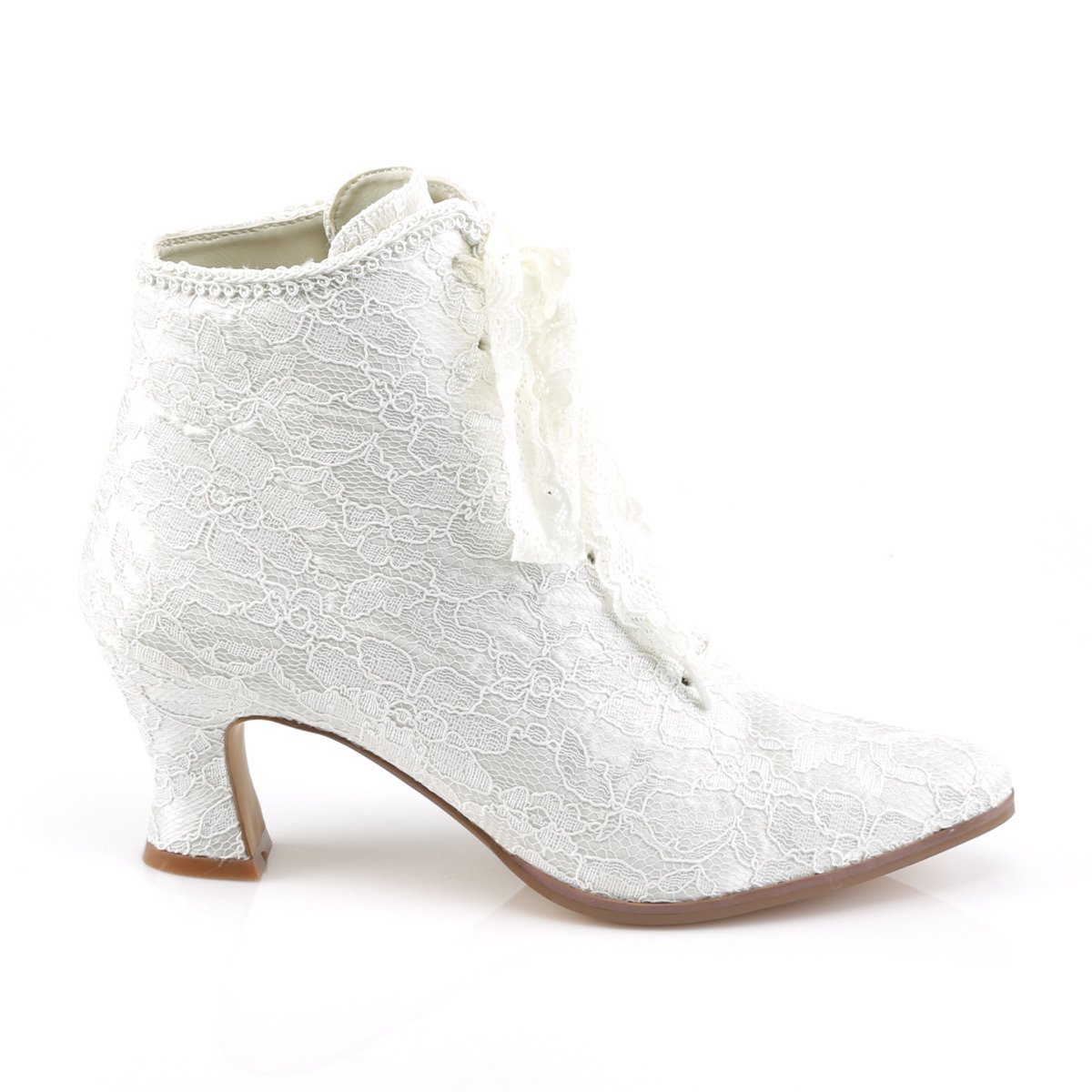 Fabulicious Victorian-30 IVSA - White Chunky-Heel Victorian Shoes