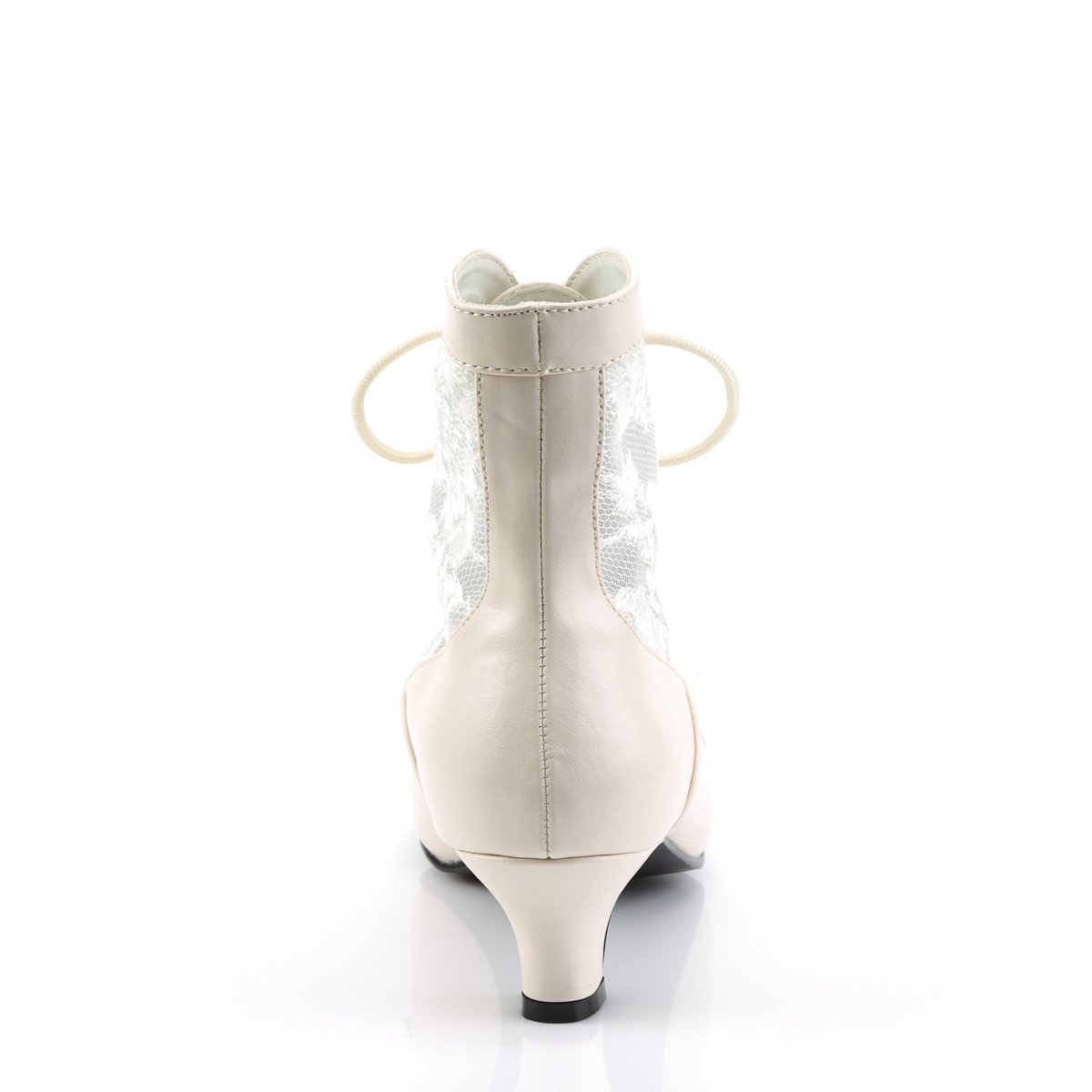 Funtasma Dame-05 IV/PU - White Chunky-Heel Victorian Shoes
