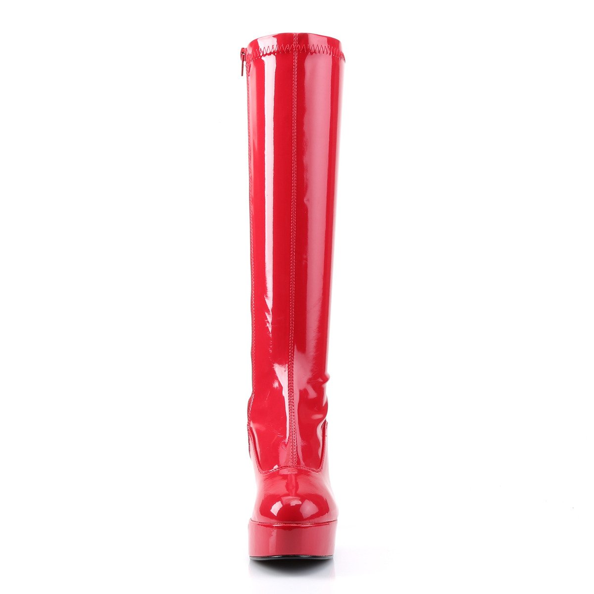 Funtasma Exotica-2000 R - Shiny Red Platform High-Heel Knee High Boots
