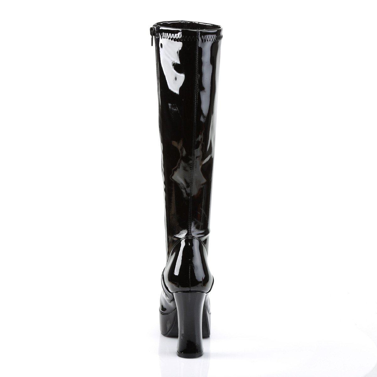 Funtasma Exotica-2000 B - Shiny Black Platform High-Heel Knee High Boots