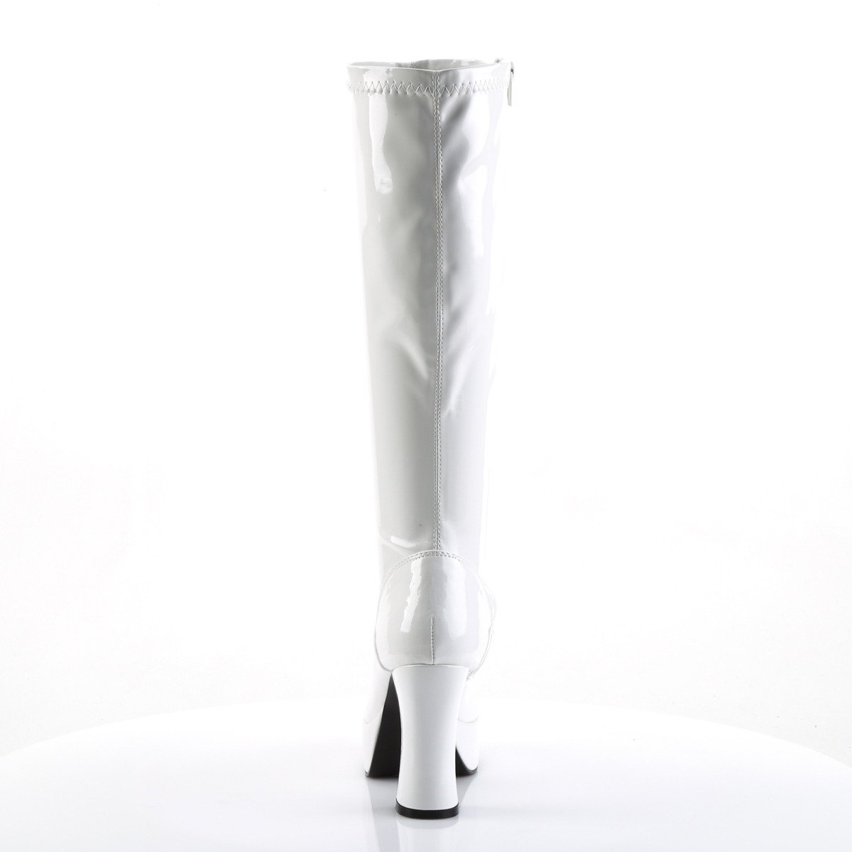 Funtasma Exotica-2000 W - Shiny White Platform High-Heel Knee High Boots