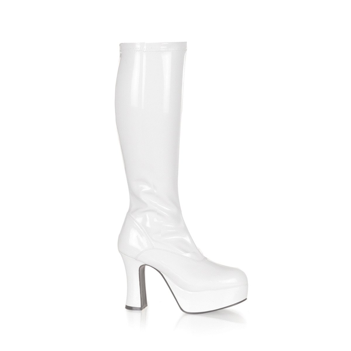 Funtasma Exotica-2000 W - Shiny White Platform High-Heel Knee High Boots