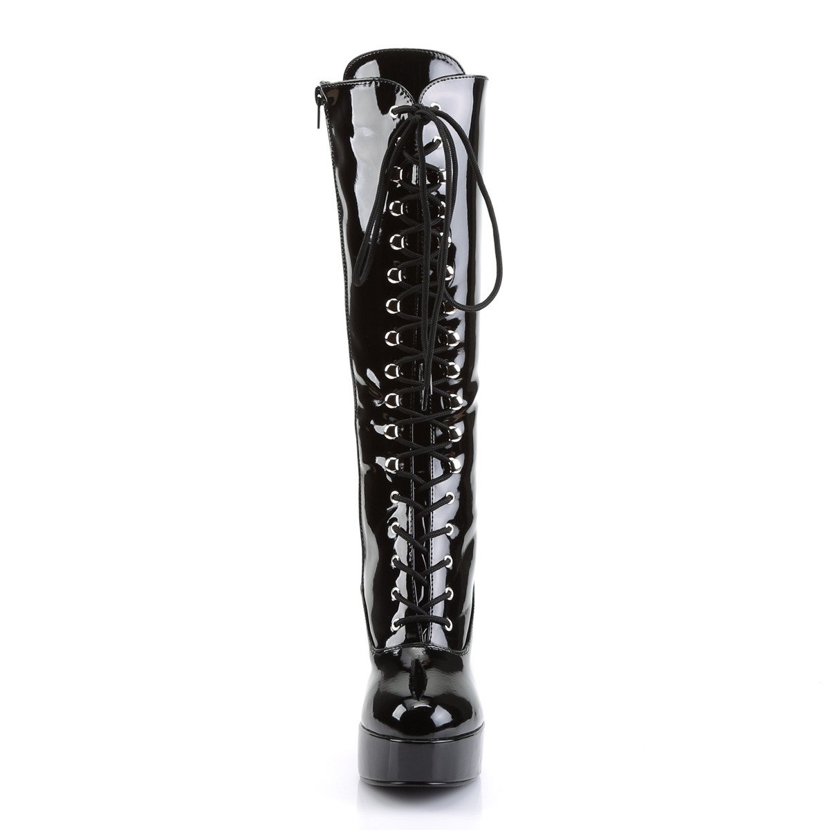Funtasma Exotica-2020 B - Shiny Black Platform High-Heel Knee High Boots
