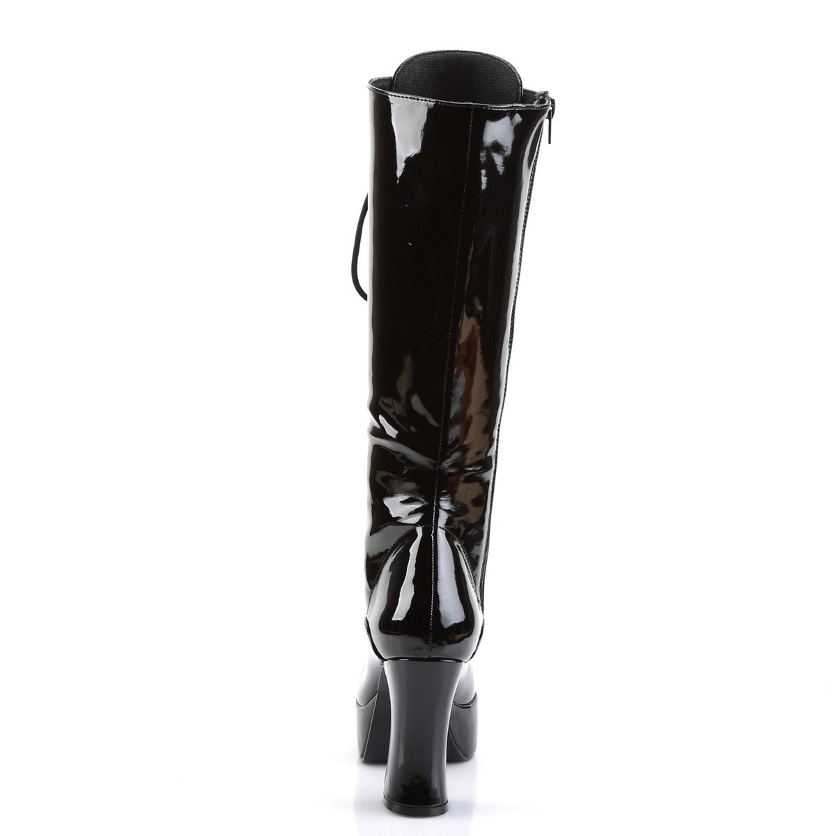 Funtasma Exotica-2020 B - Shiny Black Platform High-Heel Knee High Boots