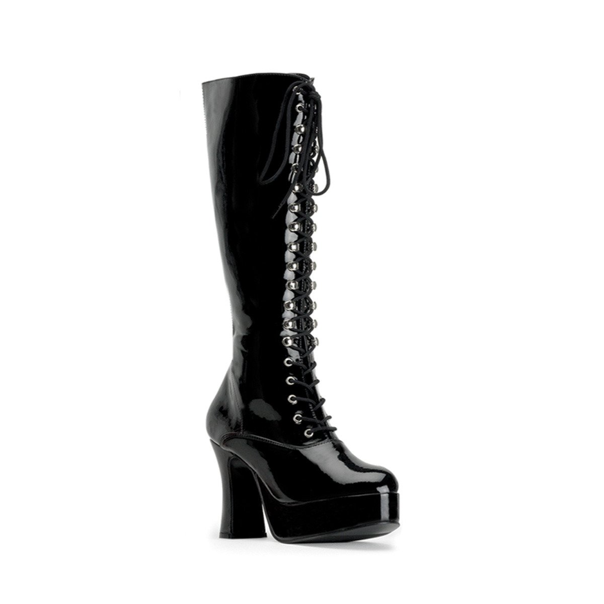 Funtasma Exotica-2020 B - Shiny Black Platform High-Heel Knee High Boots