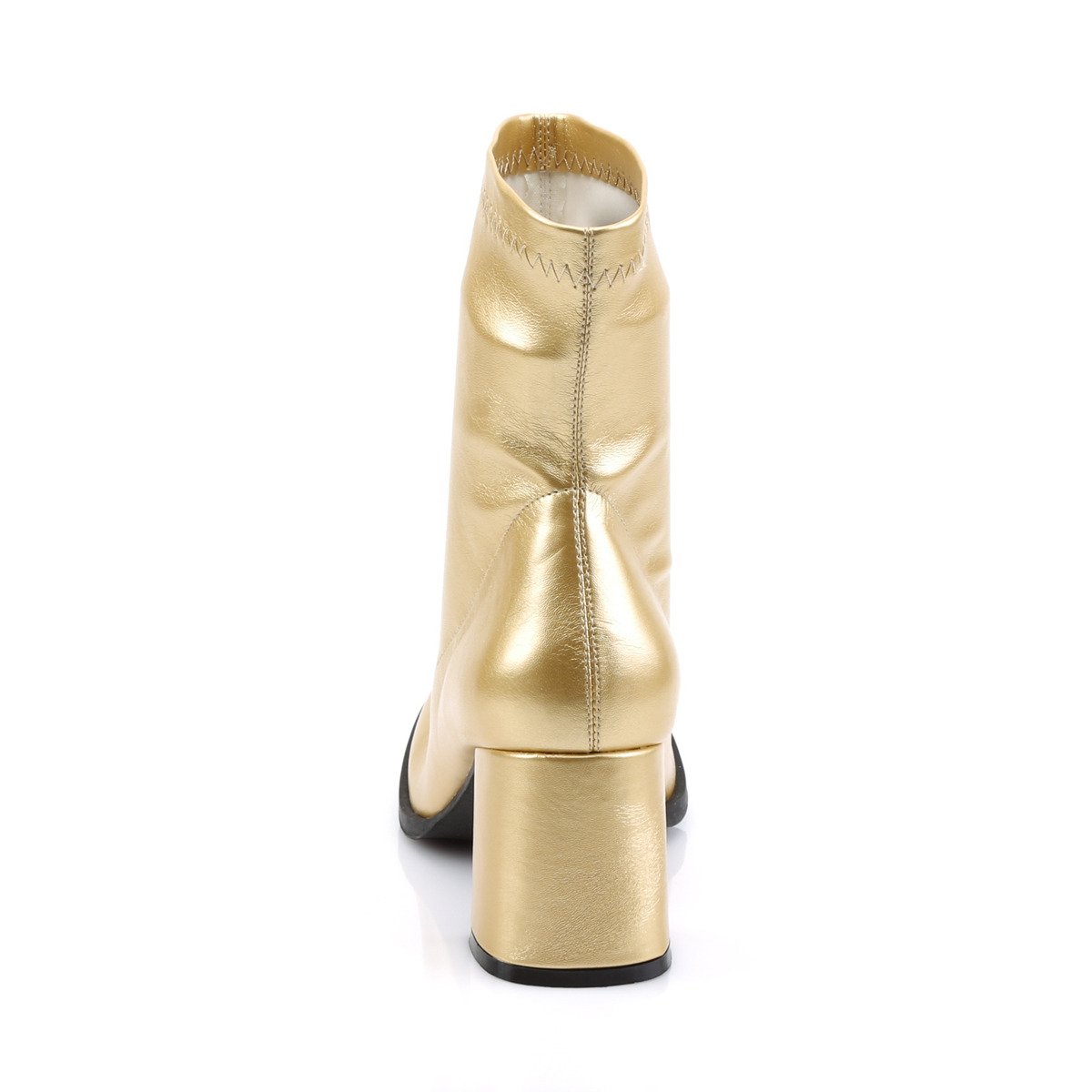 Funtasma Gogo-150 GPU - Gold Chunky-Heel Single Sole Ankle Boots